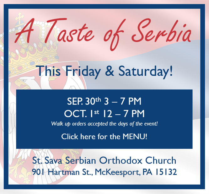 A Taste of Serbia - St. Sava McKeesport Pittsburgh